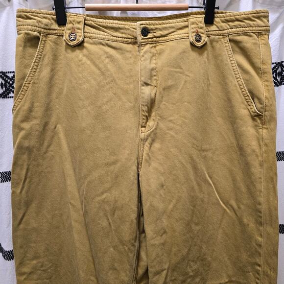 Pilcro mustard yellow wide leg high rise jeans non stretch denim size 33 - Picture 4 of 13